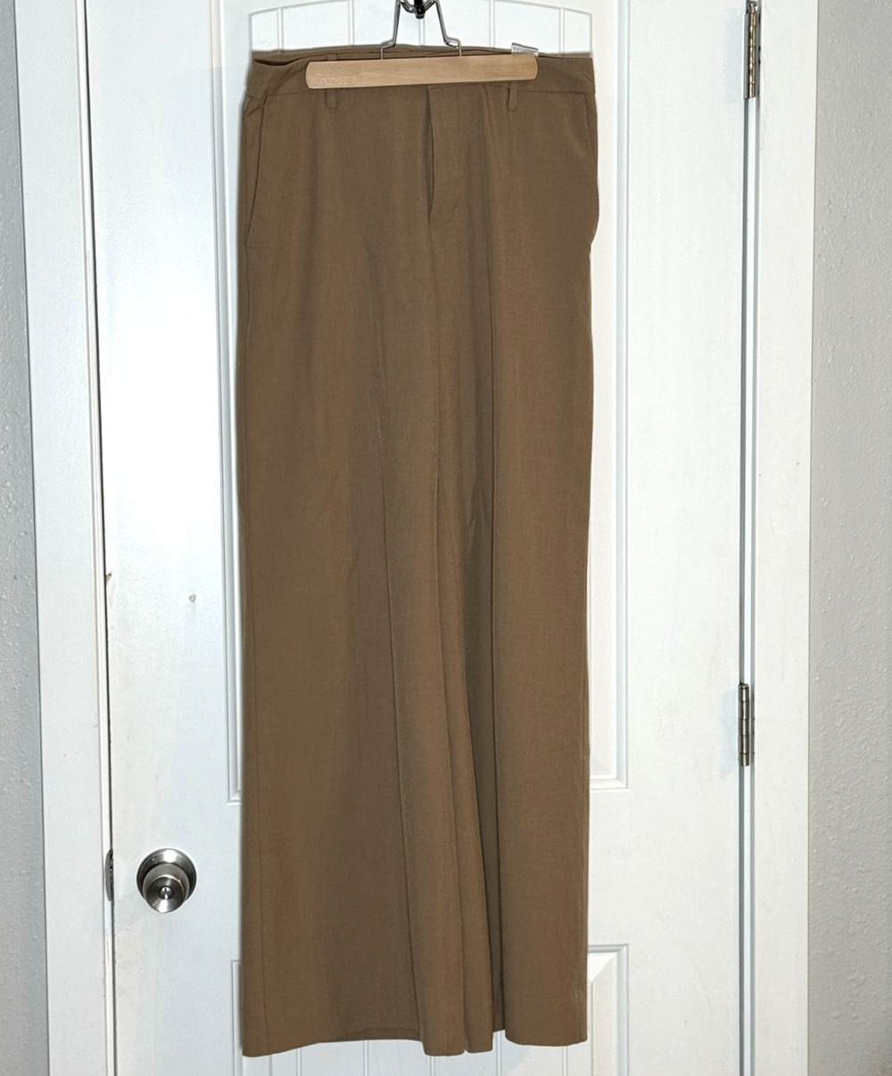 Classic High-Waist Wide Leg Pants - Brown